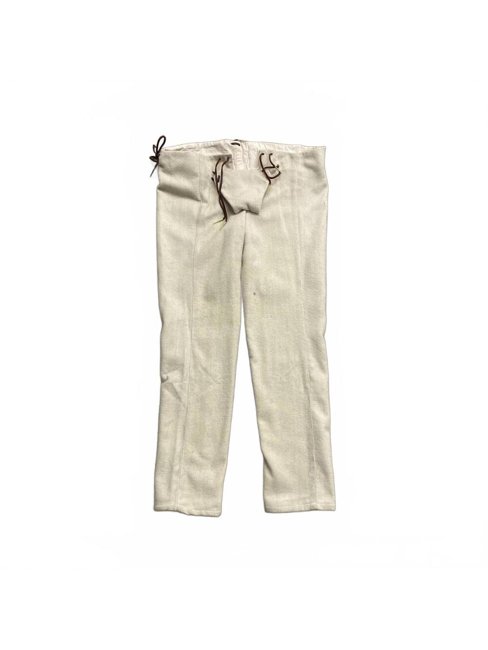 Get Dressed For Battle SCA Reenactment Pants Cream Leather Ties w Aiglets Sz XXL